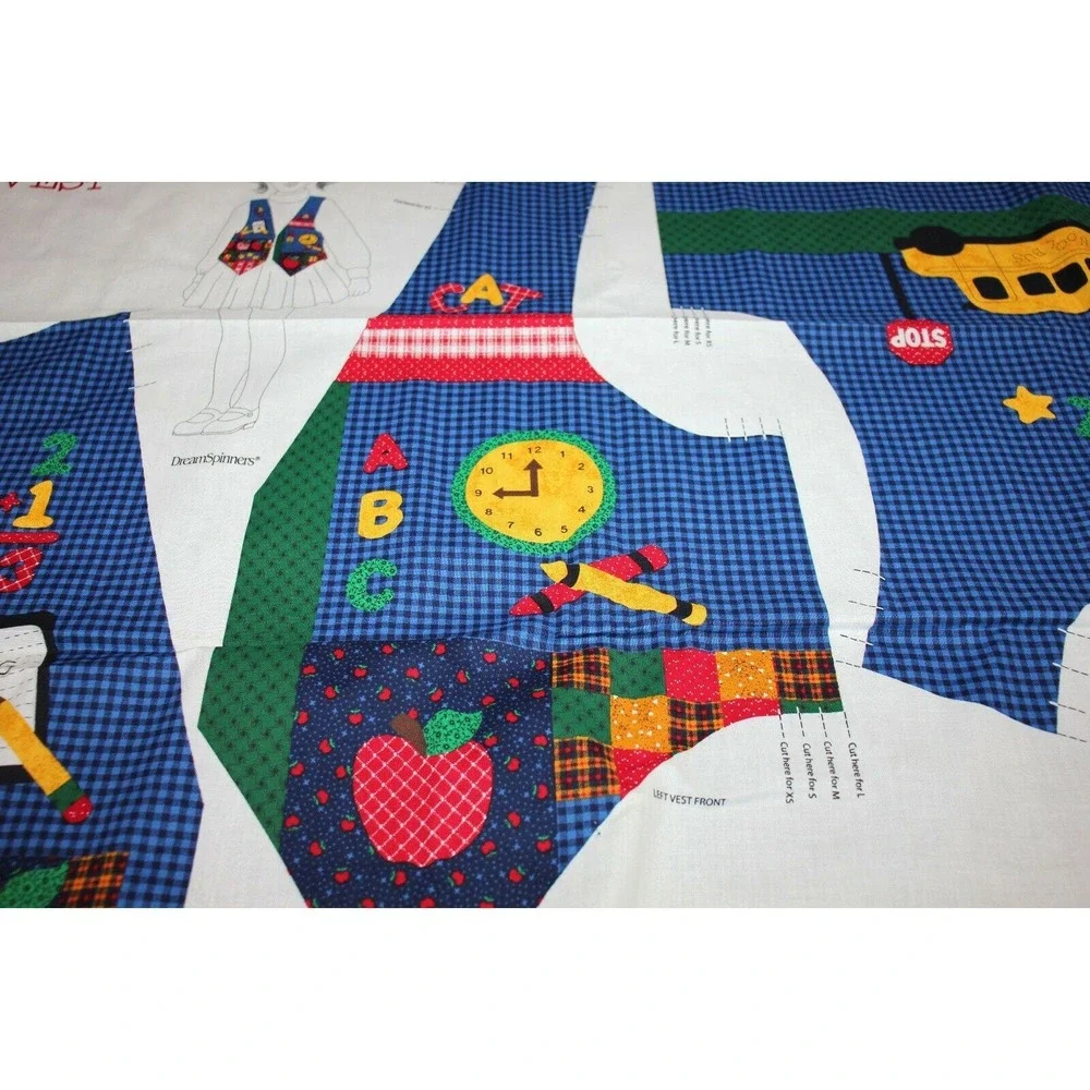 Cranston Fabric Panel Pattern Kids Back to School Vest Size XS-L Dreamspinners